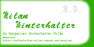 milan winterhalter business card